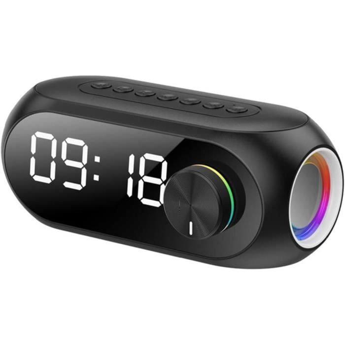 Réveil numérique avec haut-parleur Bluetooth stéréo 3W et grand écran LED