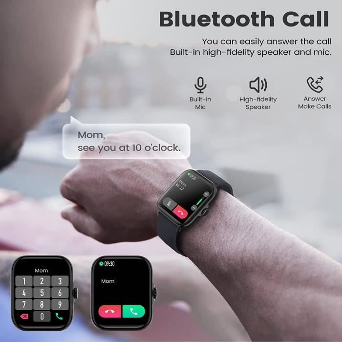Montre Connectée Homme avec Appels Bluetooth, 1,7 Montre