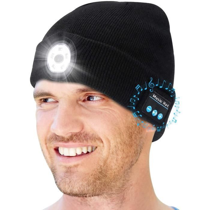Bonnet d'écouteurs Bluetooth pour homme, tricoté, casque d'écoute, musique,  chaud, sans bords, sans fil, stéréo - AliExpress