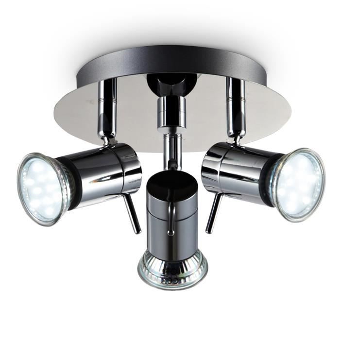 Forlight Giro Lampe à toit de salle de bain avec IP44 pour l'ampoule E14 en  sphère. Plafond de plafond noir