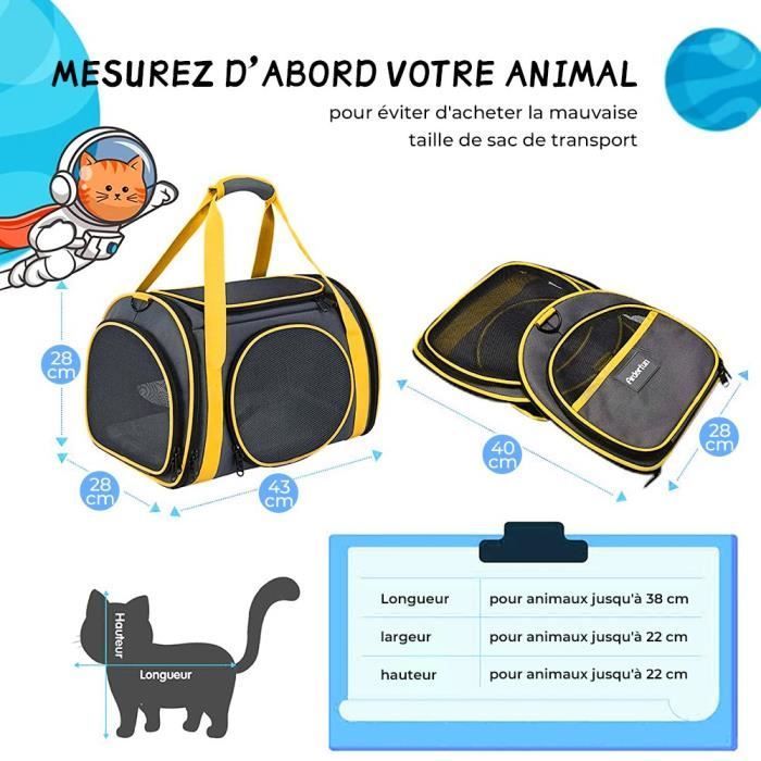 Accessoires pour chiens et chats - Sac organisateur de voyage pour petits,  moyens et grands chiens, chats et animaux de compagnie