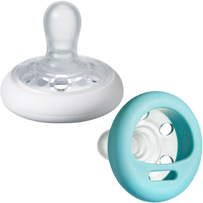 Tommee tippee sucette ctn - forme naturelle nuit x2 0-6 mois TOMMEE TIPPEE  Pas Cher 