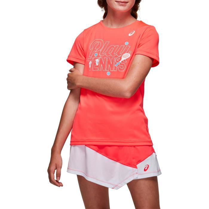 Asics t shirt sales fille rouge