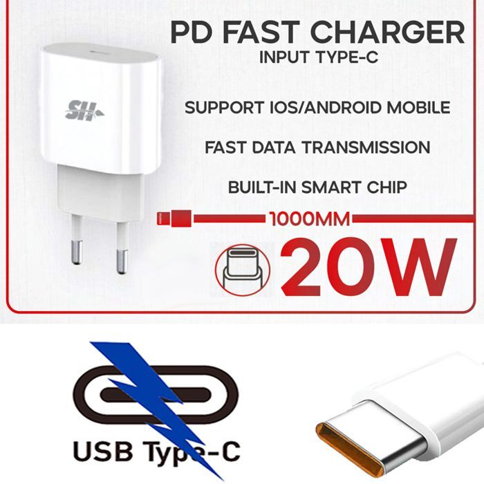 Chargeur Rapide iPhone, 20W Chargeur USB C Rapide avec Câble