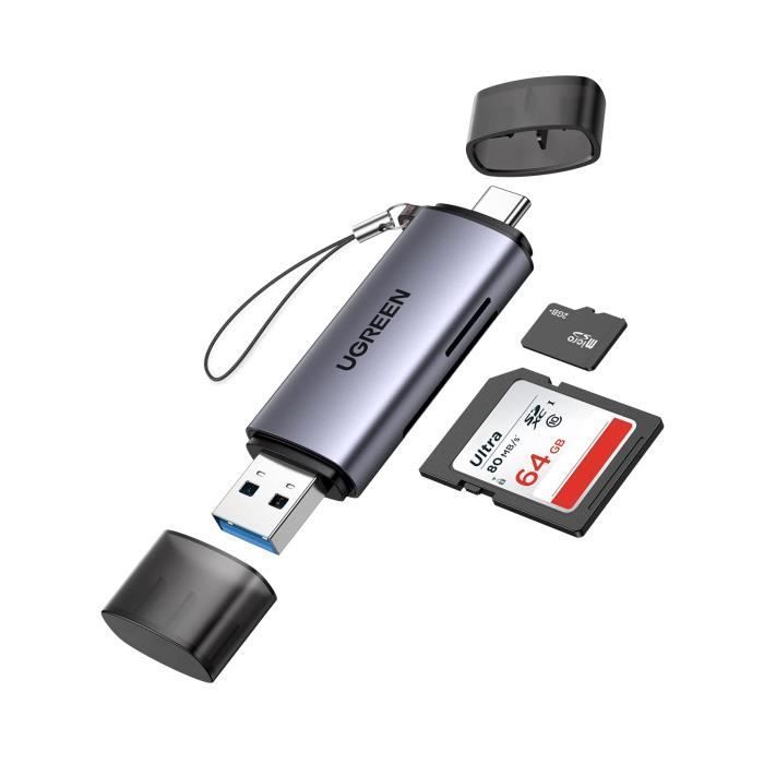Lecteur Carte SD USB C & USB 3.0-7 en 2 Lecteurs de Carte Mémoire Externes  Adaptateur Micro SD vers USB pour SD/Micro SD/TF/SDHC/SDXC/MMC-MacBook  Pro/iPad Pro/Galaxy Accès Simultané à 5 Cartes : 