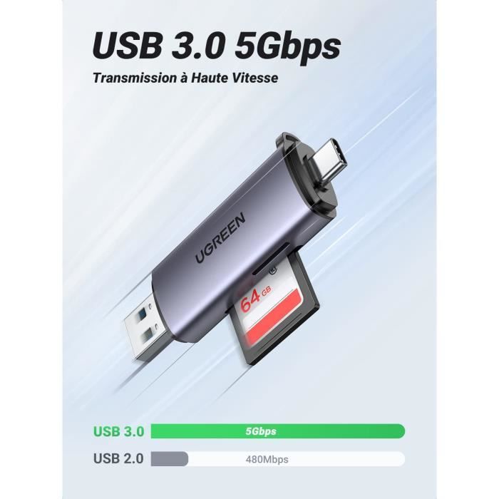 Lecteur USB de Micro SD Cartes Mémoire - USB 2.0 Haute Vitesse