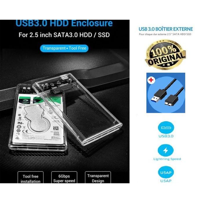 Boîtier de disque dur externe SSD USB 2.5 de 3.0 pouces, 10 to