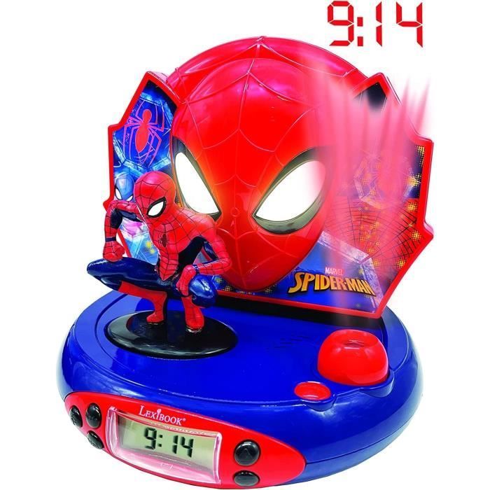 Réveil Marvel Spider-Man pour enfants, affichage simple de dessin