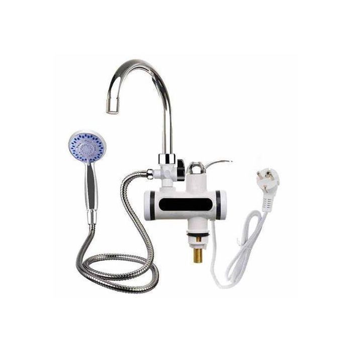 Robinet électrique 220v avec chauffe-eau instantané et appareil de douche,  chauffe-eau instantané avec affichage de la température LCD, robinet d'eau  chaude