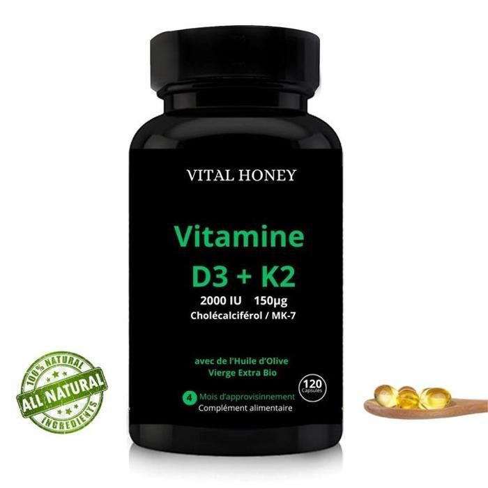 Vital honey vitamine d3 +K2-120 capsules