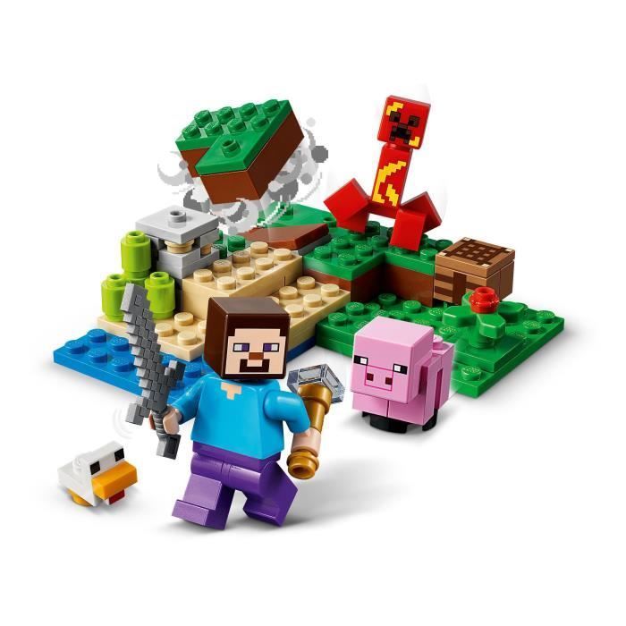LEGO® 21177 Minecraft L'embuscade du Creeper, Set avec Minifigures Steve,  Bébé Cochon et Poulet, Jouets pour Enfants +7 ans sur marjanemall aux  meilleurs prix au Maroc