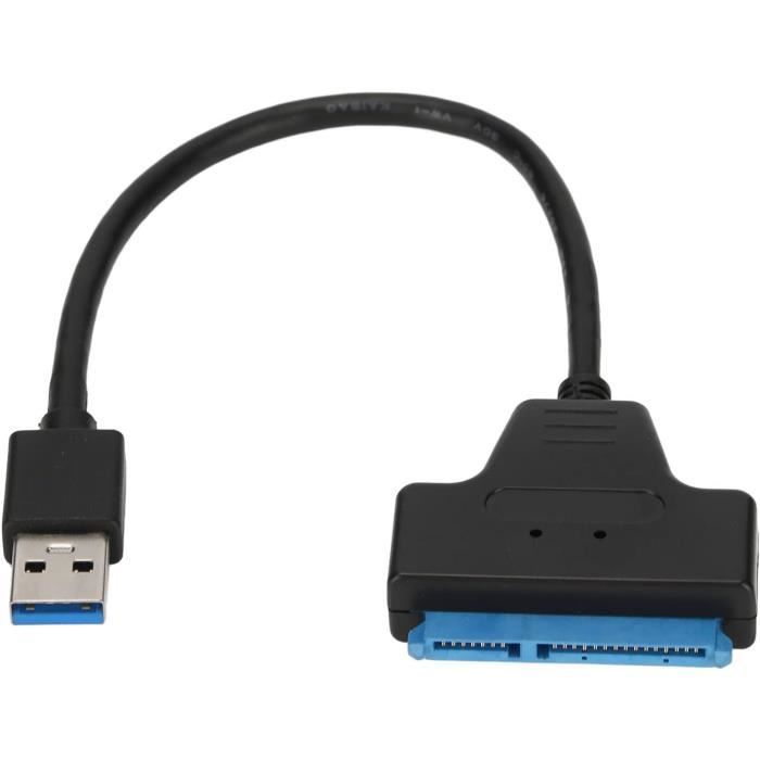 Très rapide USB 3.0 vers SATA 22 broches 2.5  Disque dur Câble adaptateur  SSD 10CM - Cdiscount Informatique
