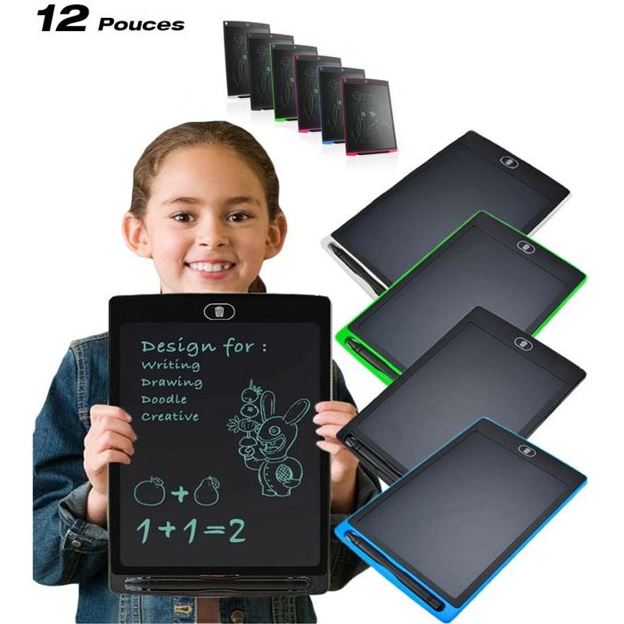 Tablette De Dessin LCD, Facile à Voir Cadeau Jouet Ingénieuse Tablette  D'écriture LCD 12 Pouces Pour Les Tout-petits Space Black 