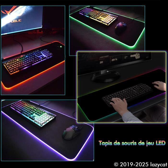 Tapis de souris MARVO MG08 Gamer LED RGB