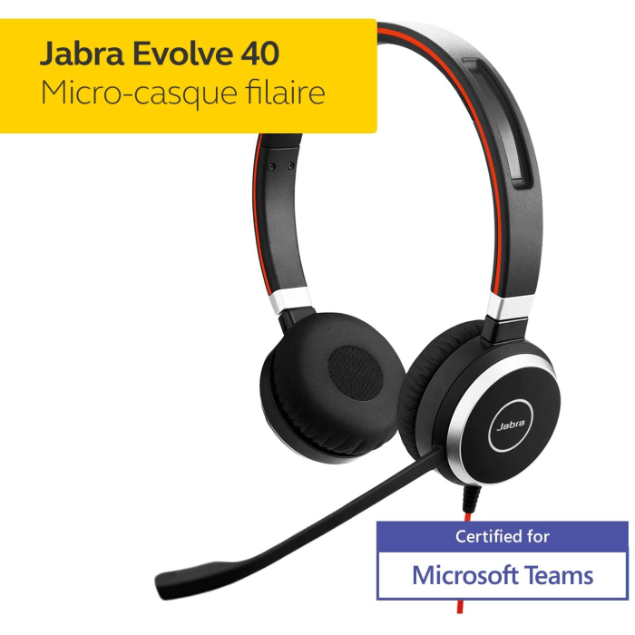 Jabra Evolve 65 Casque Sans Fil Stéréo – Casque Certifié Microsoft