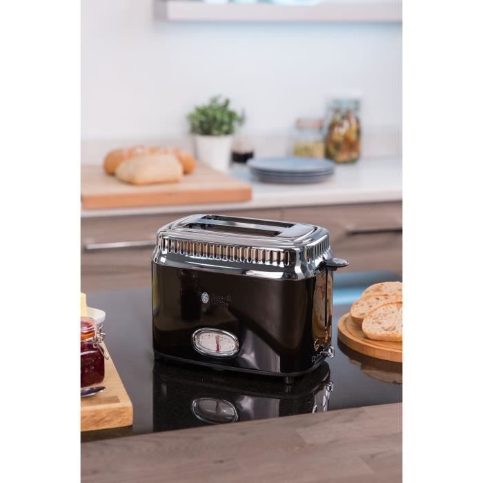 RUSSELL HOBBS 21681-56 Toaster Grille-Pain Rétro Vintage Température  Ajustable Rapide Chauffe Viennoiseries Inclus - Noir sur marjanemall aux  meilleurs prix au Maroc
