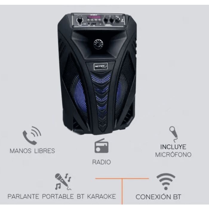 Système de Karaoké Bluetooth, Enceinte Bluetooth avec Deux Microphones,  Support de Téléphone/Carte USB/TF/Entrée AUX, Haut-Parleur de Karaoké  Portable
