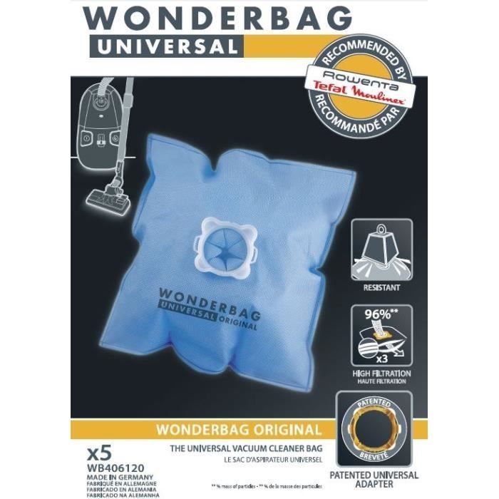 5 sacs Wonderbag aspirateur ROWENTA RO5735OA - SILENCE FORCE