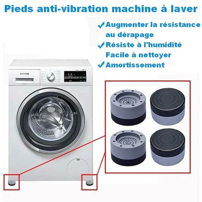 Pieds de protection pour machine à laver universels avec caoutchouc,  amortisseurs pour machines à laver et sécheuses, support anti-vibration