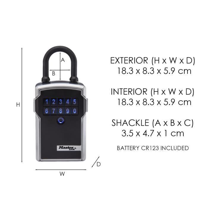 MASTER LOCK Boîte à Clé Connectée - Bluetooth ou Combinaison - A Anse
