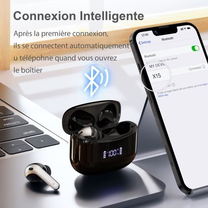 ROMAN Oreillette Bluetooth V5.0 Téléphone Portable Casque