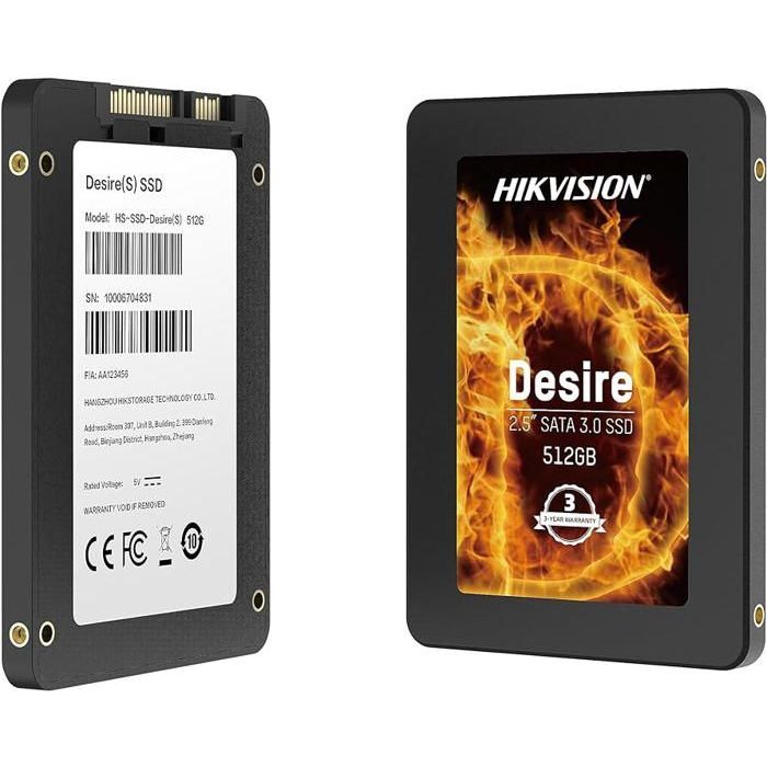 Disque dur SSD interne 512Go Hikvision SATA 2.5 6Gb/s (HS-SSD