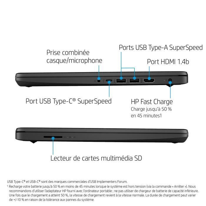Ordinateur Portable HP 14S-DQ2038NF 14″ Intel© Core™ i3-1115G4 8 GB RAM 256  GB SSD Azerty Français AZERTY