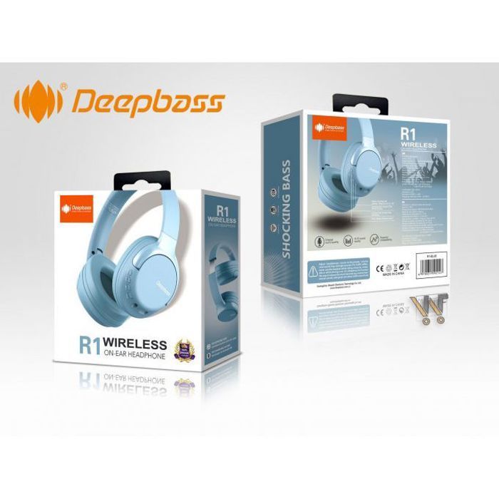 Deep Bass R1 ecouteurs Casque Bluetooth V5 + sans fil TSuppor TF  Card-FM-Audio input